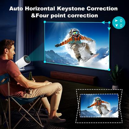 Portable 4k 180° Projector with Wi-Fi