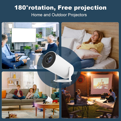 Portable 4k 180° Projector with Wi-Fi