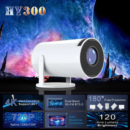 Portable 4k 180° Projector with Wi-Fi